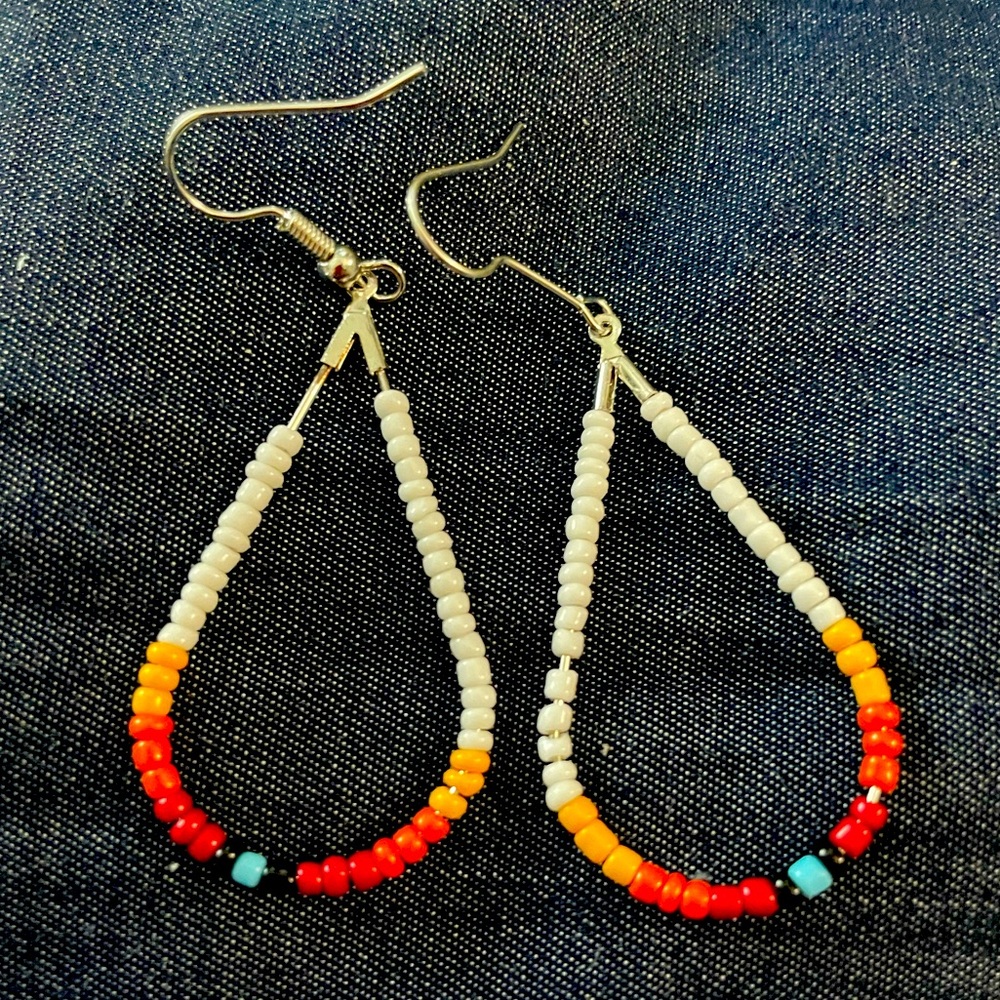 Handmade beaded native inspired earrings dangle